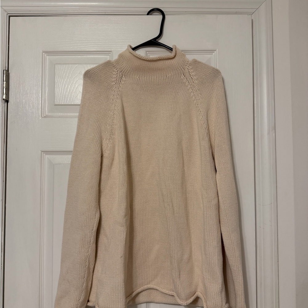 J. Crew Roll Neck  Cream Turtleneck Sweater